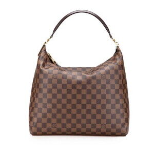 Louis Vuitton Damier Portobello Shoulder Bag Brown Leather